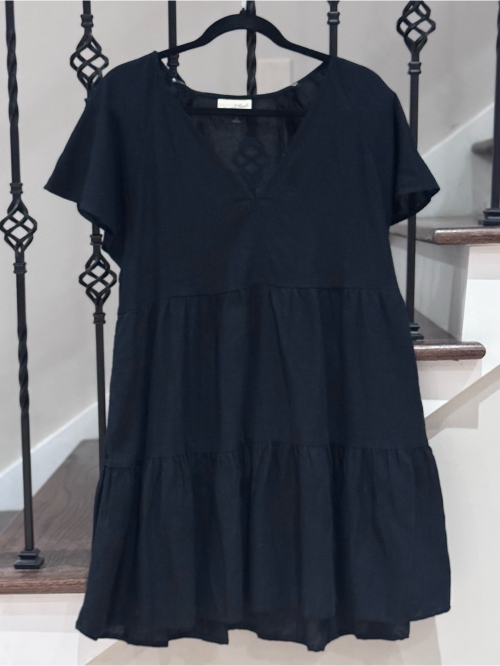 Universal Thread Black Tiered V-Neck Mini Dress